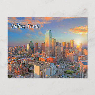 Dallas, Texas Downtown View bei Sunset Postkarte