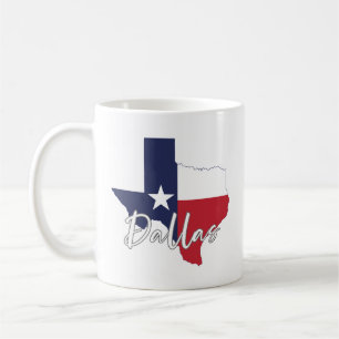 Dallas, Texas Flag Map Kaffeetasse