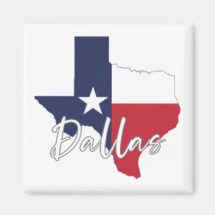 Dallas, Texas Flaggenkarte Magnet