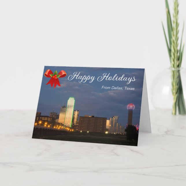 Dallas Texas Happy Holiday Card Weihnachten Dankeskarte (Vorderseite)