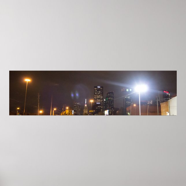 Dallas, Texas in der Nacht Poster (Vorne)