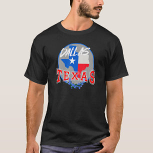 Dallas Texas in Rot Weiß & Blau Bonnet-Blume T-Shirt