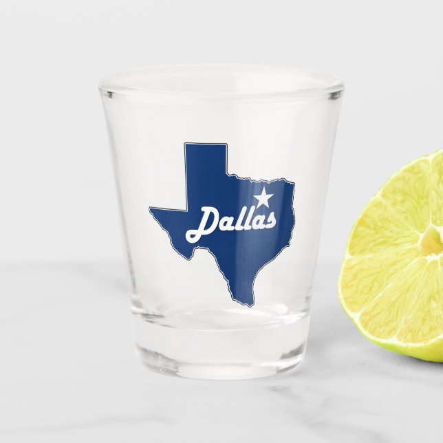 Dallas Texas Lonestar Staat Map Fun Texan Schnapsglas (Vorderseite)