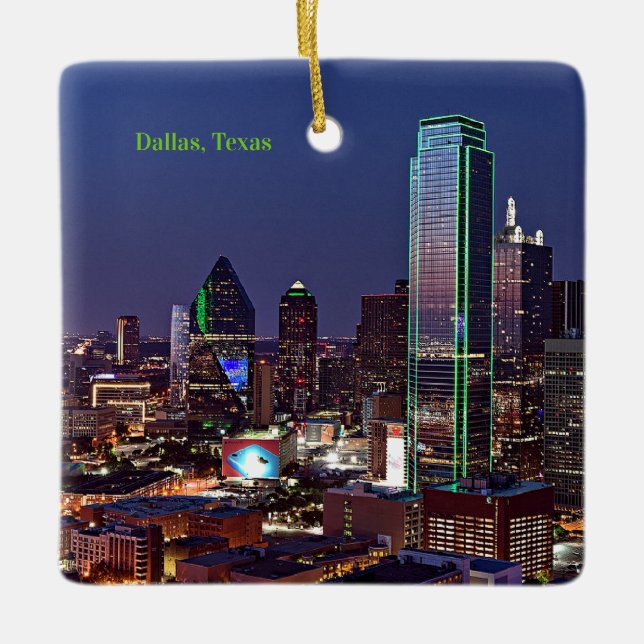 Dallas, Texas-Luftbild, Keramikornament (Vorderseite)
