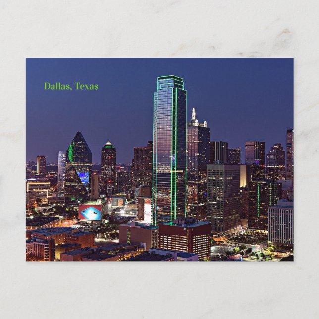 Dallas, Texas-Luftbild, Postkarte (Vorderseite)