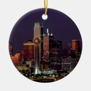 Dallas, Texas night skyline Keramik Ornament