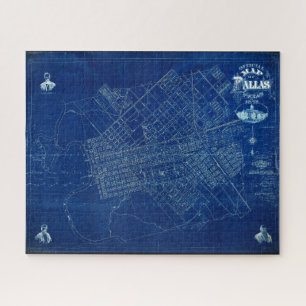 Dallas Texas Offiziell 1875 Detaillierte Blueprint Puzzle