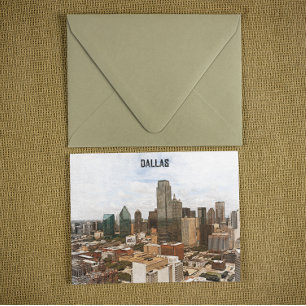 Dallas Texas Panorama VIew City Silhouette Postkarte