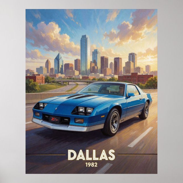 Dallas Texas Performance Roads 1982 Poster (Vorne)