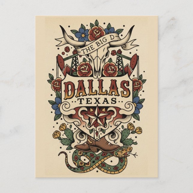 Dallas Texas Postkarte (Vorderseite)