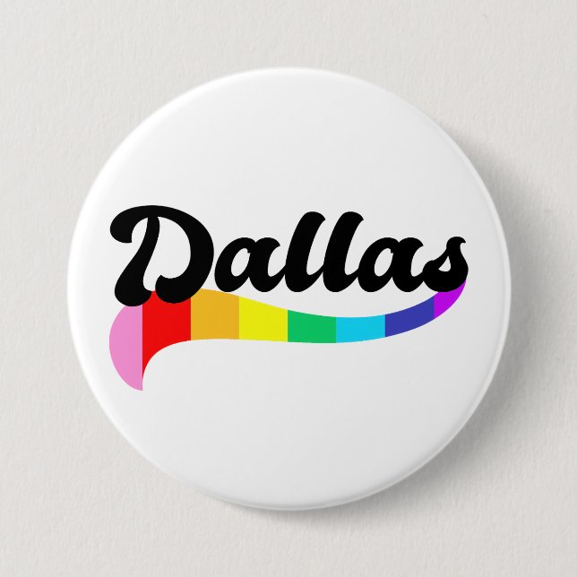 Dallas Texas Regenbogen schwule Pride TX LGBTQ Rec Button (Vorderseite)