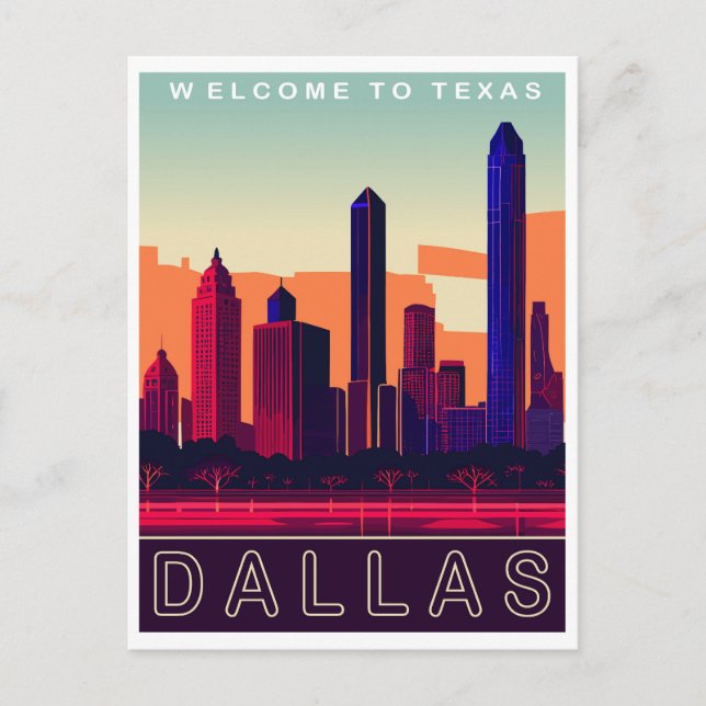 Dallas, Texas, Reisen Postkarte (Vorderseite)