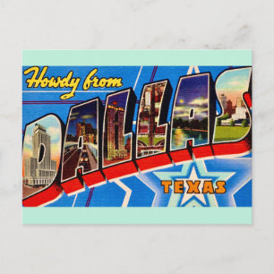 Dallas Texas Retro Grußpostkarte Postkarte