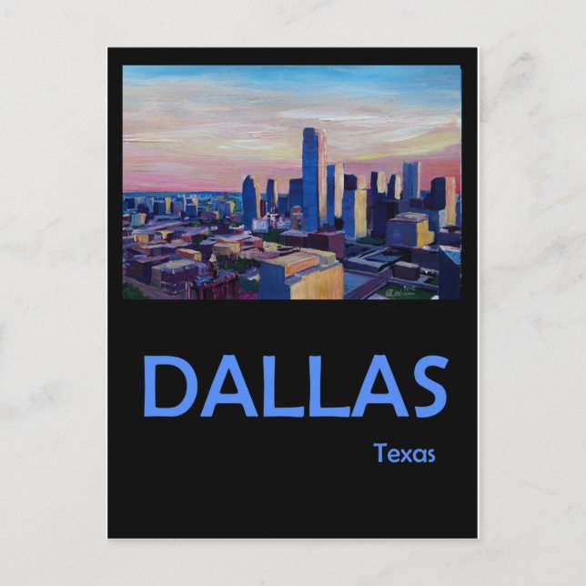 Dallas Texas Retro Reiseposter Postkarte (Vorderseite)