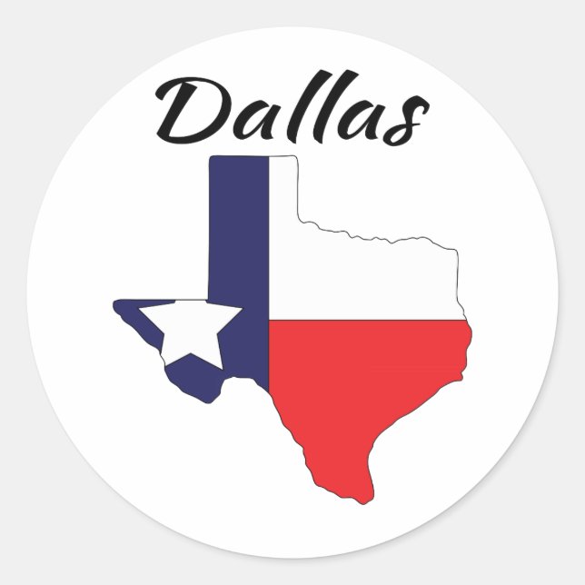 Dallas - Texas Runder Aufkleber (Vorderseite)