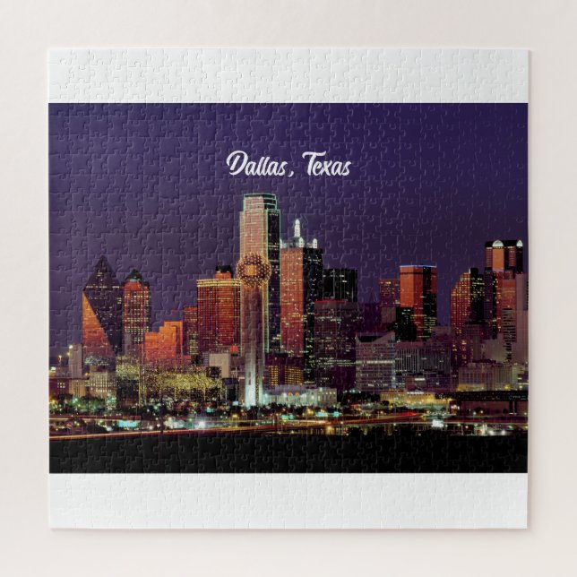 Dallas, Texas Skyline bei Dämmerung Puzzle (Vertikal)