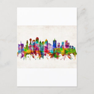 Dallas Texas Skyline Feiertagspostkarte