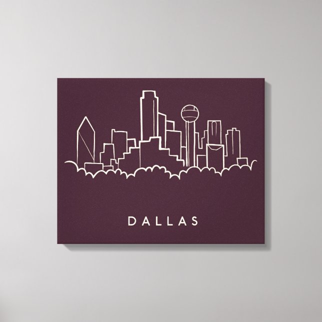 Dallas Texas Skyline Leinwanddruck (Vorderseite)
