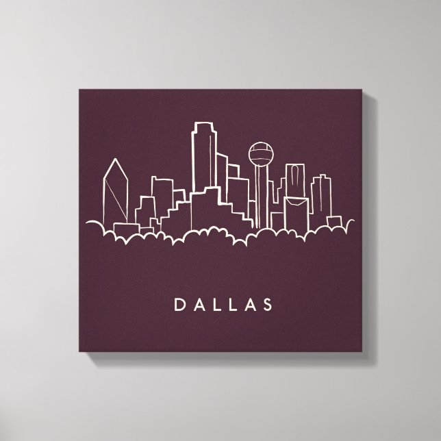 Dallas Texas Skyline Leinwanddruck (Vorderseite)