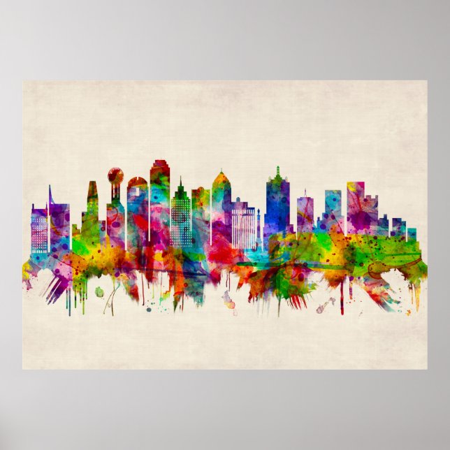 Dallas Texas Skyline Poster (Vorne)