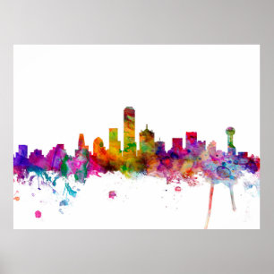Dallas Texas Skyline Poster