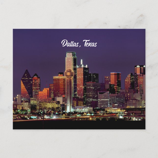 Dallas, Texas skyline Postkarte (Vorderseite)