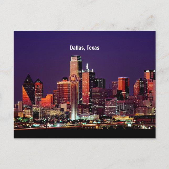 Dallas, Texas Skyline Postkarte (Vorderseite)