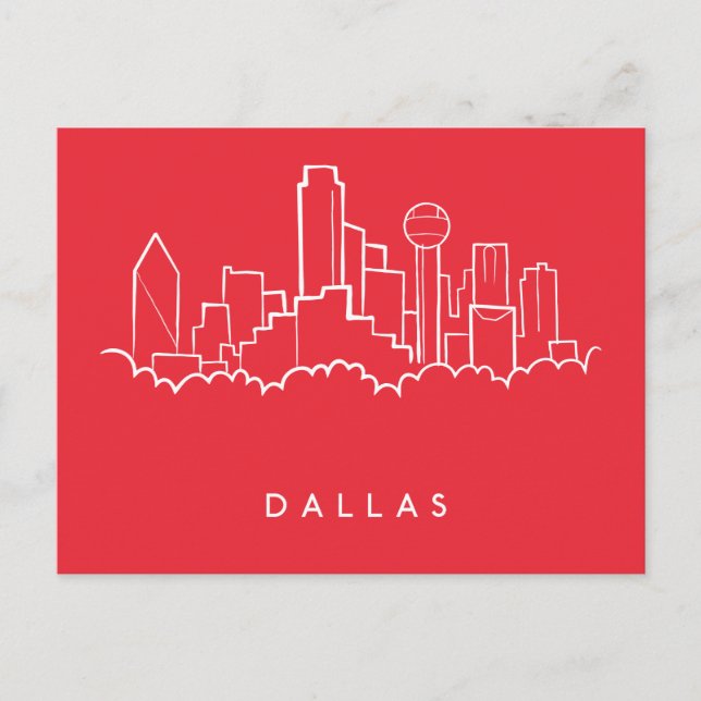 Dallas Texas Skyline Postkarte (Vorderseite)