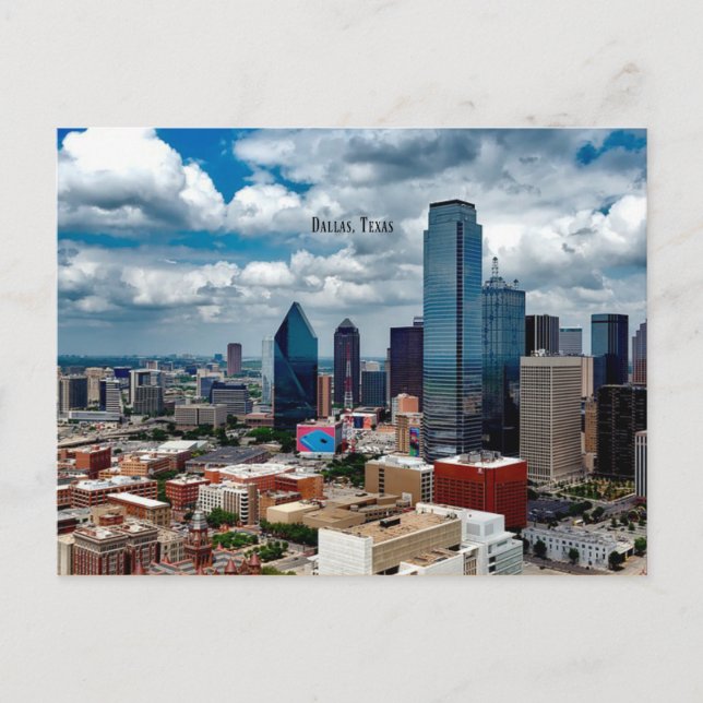 Dallas, Texas skyline Postkarte (Vorderseite)