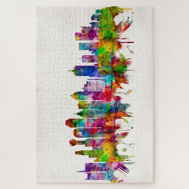 Dallas Texas Skyline Puzzle (Vertikal)