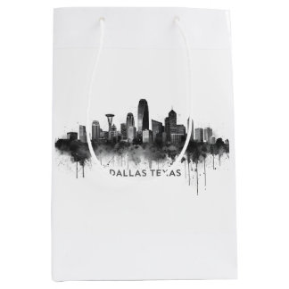 Dallas Texas Skyline Schwarz-Weiß-Stadtansicht Mittlere Geschenktüte