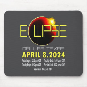 Dallas Texas Sonnenfinsternis 2024 Sonnenfinsterni Mousepad