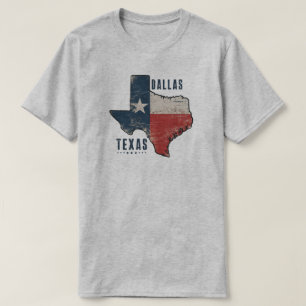 Dallas Texas Staat Map Flag T-Shirt