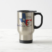 Dallas, Texas Staat Map mit Star, Boots, Hat-Tasse