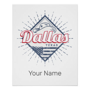 Dallas Texas Stadt Vereinigte Staaten Vintage USA Poster