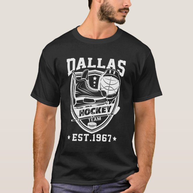 Dallas Texas Star Sticks Hockey Team Est 1967 T-Shirt (Vorderseite)