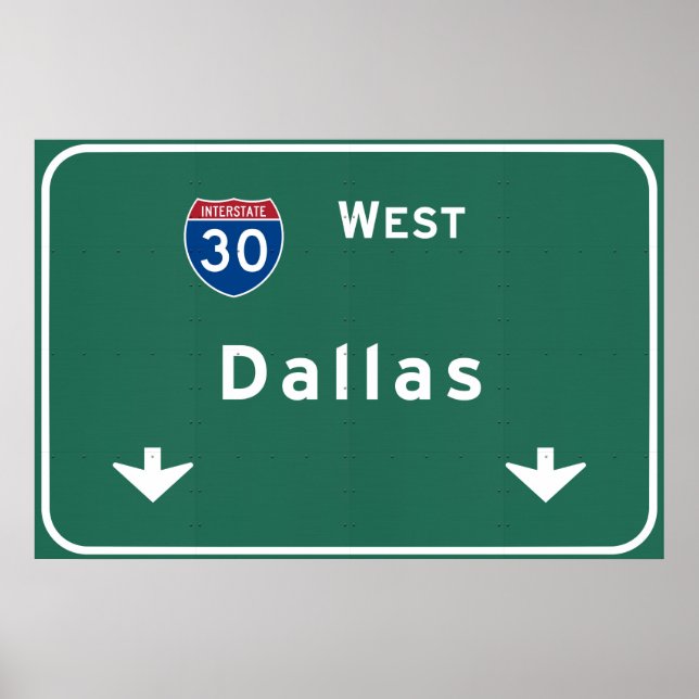 Dallas Texas tx Interstate Highway Freeway Road : Poster (Vorne)