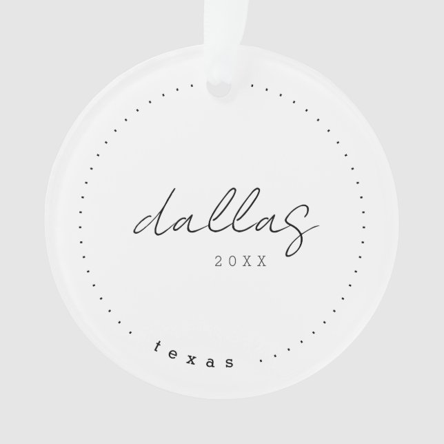 Dallas Texas TX Reisen Vereinigte Staaten Simple Ornament (Vorderseite)