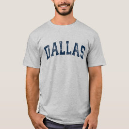 Dallas Texas TX Vintag Varsity Sports Navy Text T-Shirt