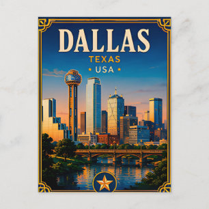 ⭐ Dallas Texas Urlaubserinnerung an den Besuch der Postkarte