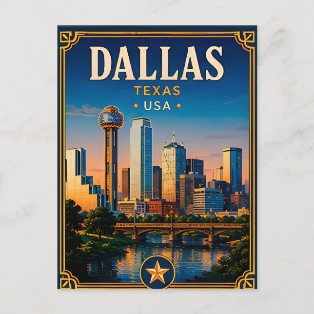 ⭐ Dallas Texas Urlaubserinnerung Postkarte (Vorderseite)