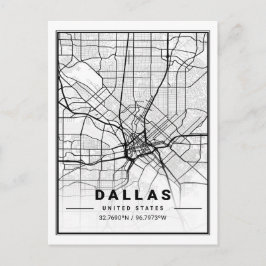 Dallas Texas USA Travel City Map Poster Postkarte