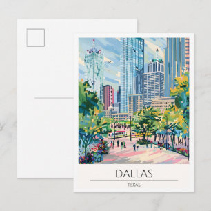 Dallas Texas USA Vintage Kunst Illustration Reise Postkarte