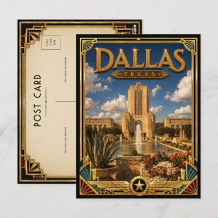 Dallas Texas Vintage Art Deco Golden Age Postkarte