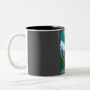 Dallas Texas Vintage Minimal Retro Reiseplakat Zweifarbige Tasse