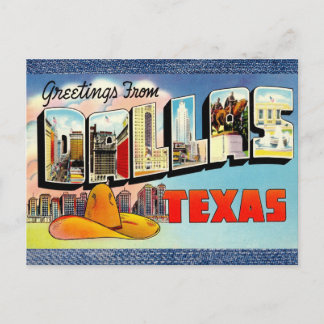 Dallas Texas Vintage Reise Postkarte