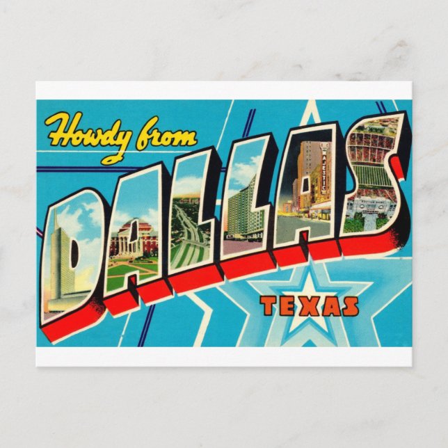 Dallas, Texas Vintage Travel Postcard Postkarte (Vorderseite)