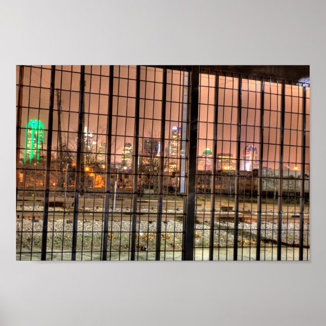 Dallas, Texas von der anderen Seite der Tracks Poster (Vorne)