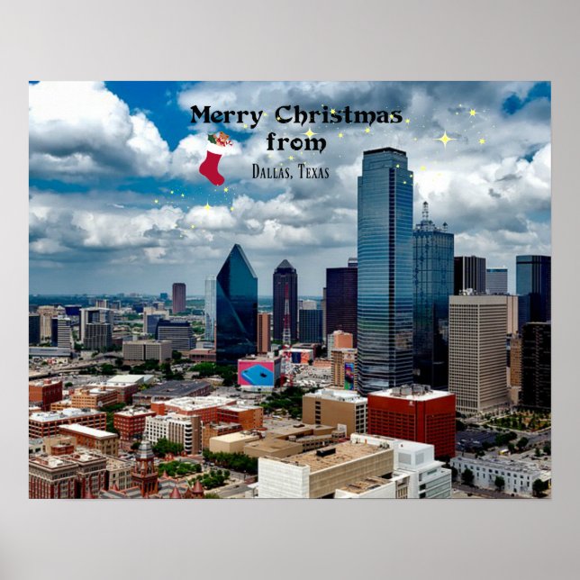 Dallas, Texas Weihnachtsgrüße Poster (Vorne)