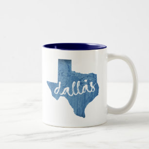 Dallas, Texas Wood Grain Zweifarbige Tasse